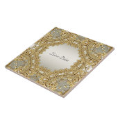 Carreau Carrelage en céramique ornée d'or (Côté)