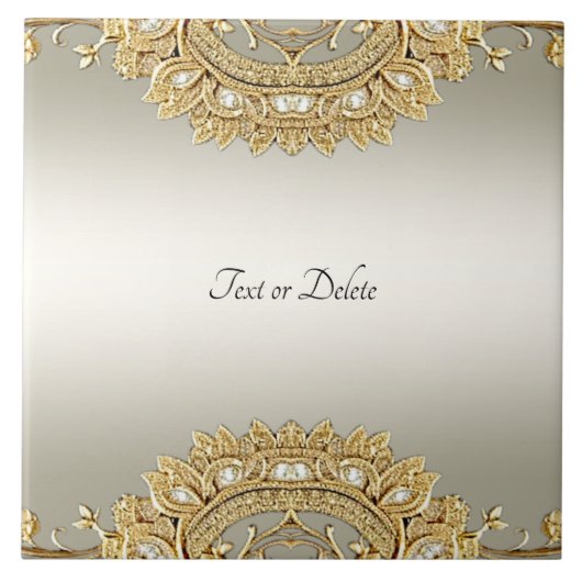 Carreau Carrelage en céramique ornée d'or (Devant)