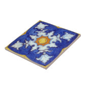 Carreau Carrelage en céramique peinte à la main avec bleu (Côté)