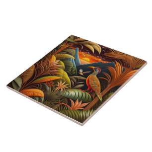 Carreau Carrelage en céramique pour oiseaux tropicaux