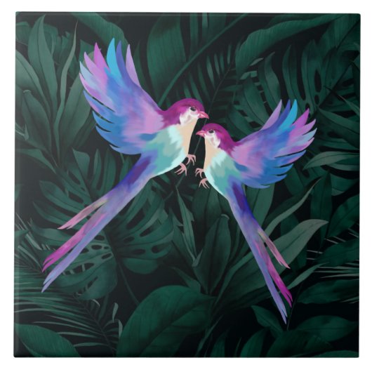 Carreau Carrelage en céramique pour oiseaux tropicaux (Devant)