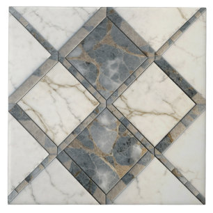 Carreau Carrelage en céramique répétable gris et blanc mar