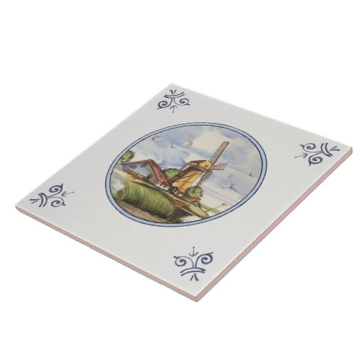 Carreau Carrelage en céramique Repro Delft Polychrome Pitt (Côté)