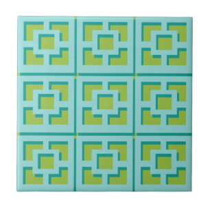Carreau Carrelage en céramique Retro Turquoise et Vert Tr