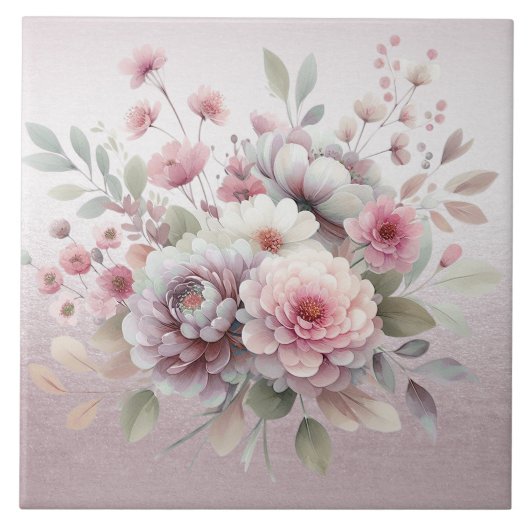 Carreau Carrelage en céramique rose blanc moderne (Devant)