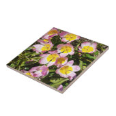 Carreau Carrelage en céramique rose et jaune (Côté)