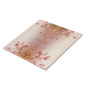 Carreau Carrelage en céramique rose Feuille (Côté)