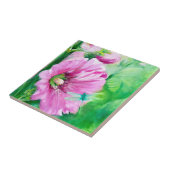 Carreau Carrelage en céramique rose fleuri (Côté)