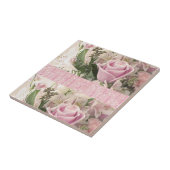 Carreau Carrelage en céramique rose Rose Floral (Côté)
