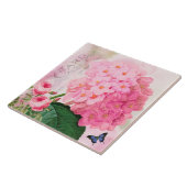 Carreau Carrelage en céramique Roses d'hydrangea rose fran (Côté)