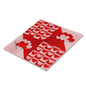 Carreau Carrelage en céramique rouge Coeurs roses (Côté)