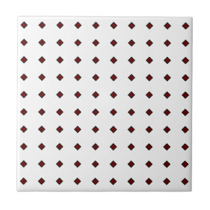 Carreau Carrelage en céramique rouge foncé/blanc, petit (4