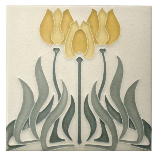 Carreau Carrelage en céramique - Tulipes Jaunes Art Nouvea (Devant)