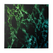 Carreau Carrelage en céramique turquoise bleu et noir marb (Devant)