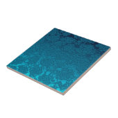 Carreau Carrelage en céramique Turquoise Floral moderne (Côté)