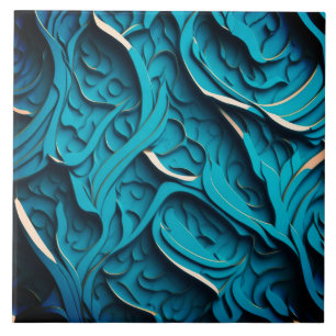 Carreau Carrelage en céramique "Vagues Turquoise IV"