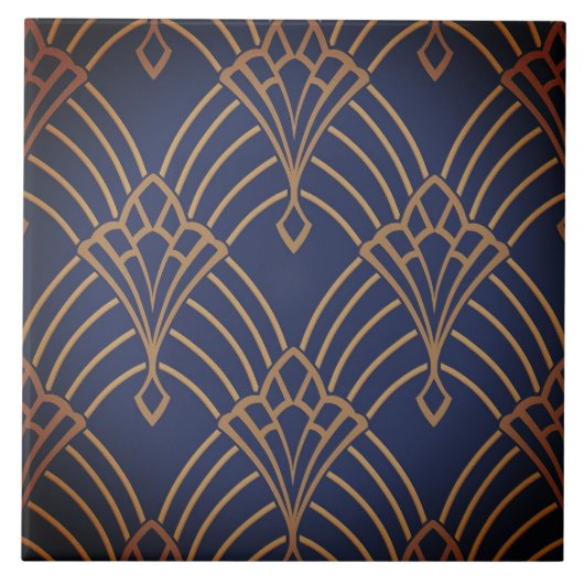 Carreau Carrelage en céramique - Ventilateur Art Déco Or/R (Devant)