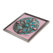 Carreau Carrelage en céramique Verdigris et rose (Côté)