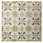 Carreau Carrelage en céramique vintage Blue Faux Rustique<br><div class="desc">motif vintage en bleu & patiné arrière - plan rustique. Idéal pour une maison de ferme et un décor de cottage carrelage en céramique. 100% de satisfaction client avec "Zazzle" tous les jours.</div>