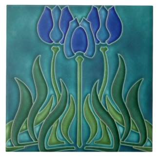 Carreau Carrelage en céramique - Vintage Tulipes Bleues Ar