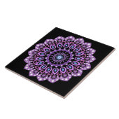 Carreau Carrelage en céramique violet et bleu Mandala (Côté)