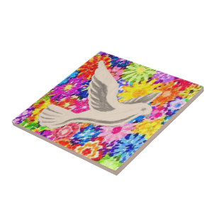 Carreau Carrelage en céramique White Floral Dove