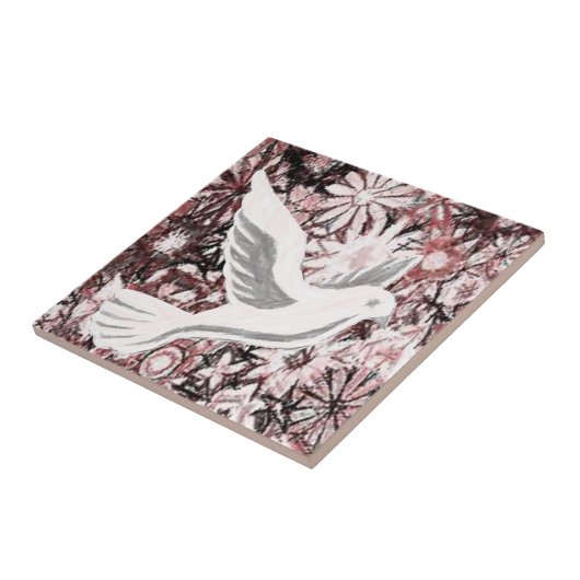 Carreau Carrelage en céramique White Floral Dove (Côté)