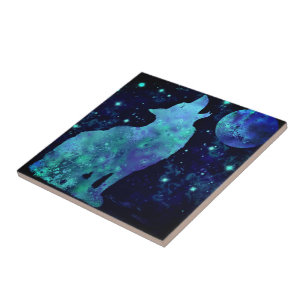 Carreau Carrelage en céramique Wolf et Lune