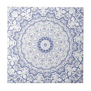 Carreau Carrelage en dentelle bleu