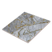 Carreau Carrelage en marbre avec veines dorées (Côté)