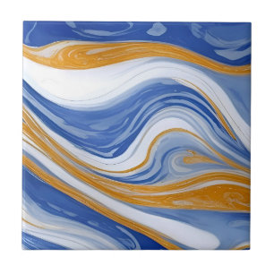 Carreau Carrelage en marbre bleu - Vagues en marbre bleu e