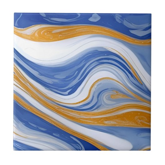 Carreau Carrelage en marbre bleu - Vagues en marbre bleu e (Devant)