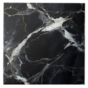 Carreau Carrelage en marbre noir Majestic Gold Streak