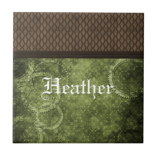 Carreau Carrelage en métal, vert (Devant)