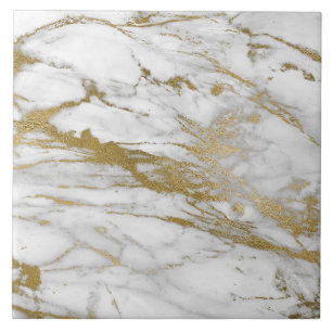 Carreau Carrelage en or blanc inspiré du marbre