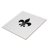 Carreau Carrelage Fleur De Lis Noir Et Blanc (Côté)