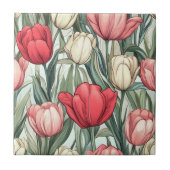 Carreau Carrelage Fleur Tulipe Classique Pour Intérieurs C (Devant)