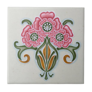 Carreau Carrelage floral Art nouveau
