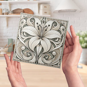 Carreau Carrelage floral Art nouveau Lilly