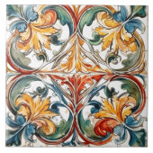Carreau Carrelage floral coloré (Devant)
