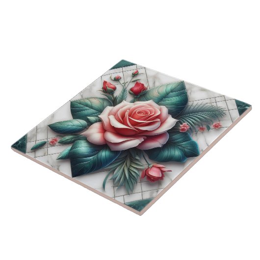 Carreau Carrelage floral complexe mosaïque (Côté)