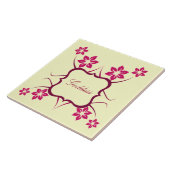 Carreau Carrelage floral de déesse, rose (Côté)