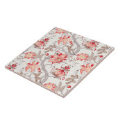 Carreau carrelage floral marron motif céramique (Côté)