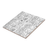 Carreau Carrelage floral noir et blanc (Côté)