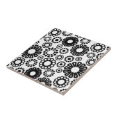 Carreau Carrelage floral noir et blanc (Côté)