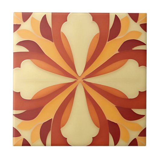 Carreau Carrelage floral toscan Art déco (Devant)