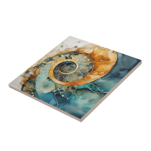 Carreau Carrelage Fossile Gem Ammonite (Côté)