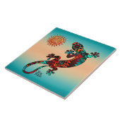 Carreau Carrelage Gecko Et Soleil En Céramique (Côté)
