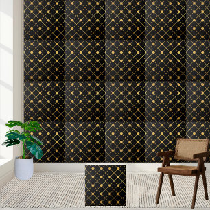 Carreau Carrelage géométrique Preppy Black et Gold