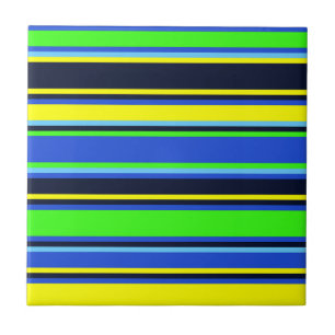 Carreau Carrelage Gras Bleu, Lime & Jaune
